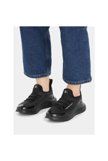 Calvin Klein Jeans Сникърси Eva Runner Sock Laceup YW0YW01135 Черен - Mera.bg