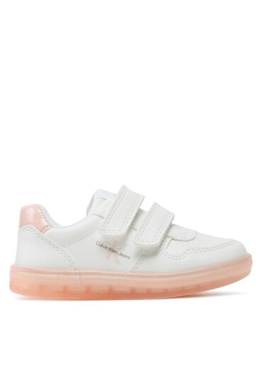 Calvin Klein Jeans Сникърси Low Cut Velcro Sneaker V1A9-80466-1355 S White/Pink X134 - Mera.bg