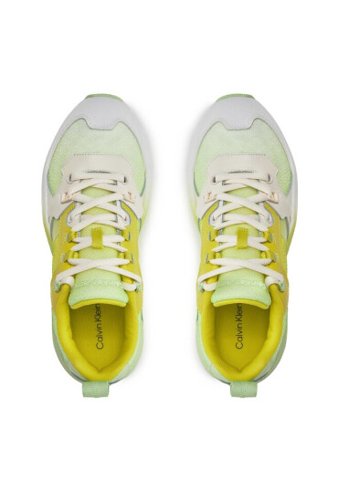 Calvin Klein Jeans Сникърси Retro Tennis Low Lace Mix Ml Sat YW0YW01307 Зелен - Mera.bg
