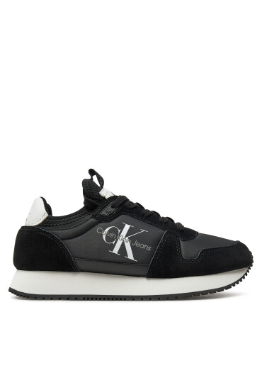 Calvin Klein Jeans Сникърси Runner Sock Laceup Ny-Lth W YW0YW00840 Черен - Mera.bg
