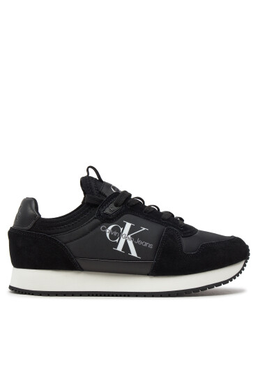 Calvin Klein Jeans Сникърси Runner Sock Laceup Ny-Lth W YW0YW00840 Черен - Mera.bg