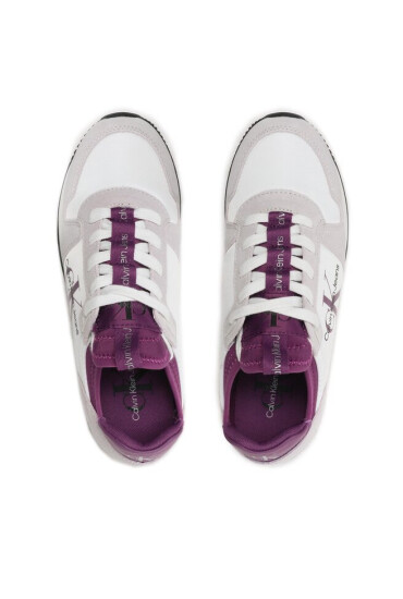 Calvin Klein Jeans Сникърси Runner Sock Laceup Ny-Lth W YW0YW00840 Бял - Mera.bg