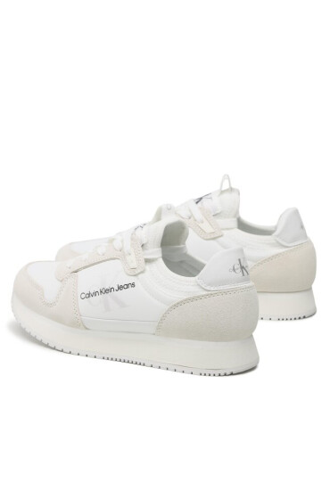 Calvin Klein Jeans Сникърси Runner Sock Laceup Ny-Lth W YW0YW00840 Бял - Mera.bg