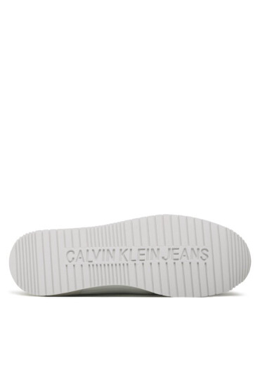 Calvin Klein Jeans Сникърси Runner Sock Laceup Ny-Lth W YW0YW00840 Бял - Mera.bg