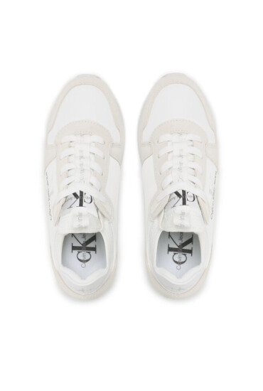 Calvin Klein Jeans Сникърси Runner Sock Laceup Ny-Lth W YW0YW00840 Бял - Mera.bg