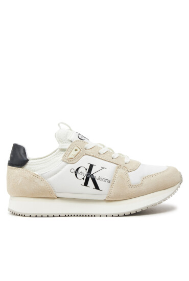 Calvin Klein Jeans Сникърси Runner Sock Laceup Ny-Lth Wn YW0YW00840 Бял - Mera.bg