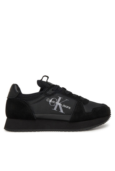 Calvin Klein Jeans Сникърси Runner Sock Laceup Ny-Lth Wn YW0YW00840 Черен - Mera.bg