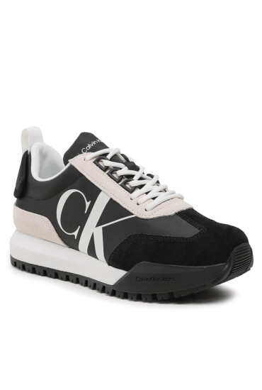 Calvin Klein Jeans Сникърси Toothy Runner Laceup Mix Pearl YW0YW01100 Черен - Mera.bg