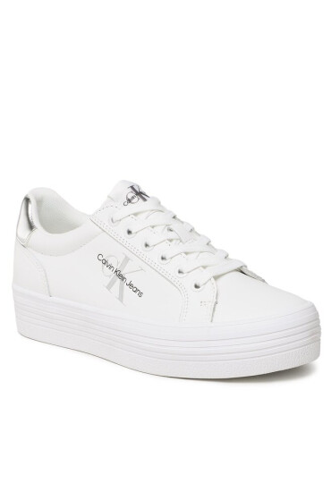 Calvin Klein Jeans Сникърси Vulc Flatform Laceup Lth Refl Wn YW0YW01222 Бял - Mera.bg
