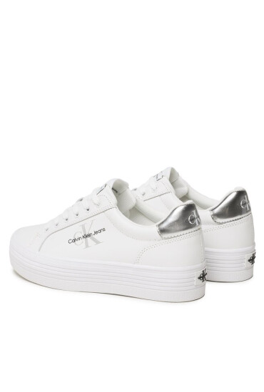 Calvin Klein Jeans Сникърси Vulc Flatform Laceup Lth Refl Wn YW0YW01222 Бял - Mera.bg