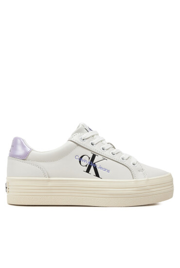 Calvin Klein Jeans Сникърси Vulc Flatform Laceup Lth YW0YW01474 Бял - Mera.bg
