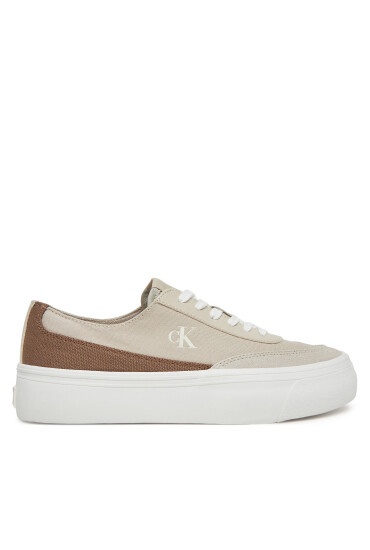 Calvin Klein Jeans Сникърси Vulc Flatform Low Cv Mix Mg YW0YW01770 Бежов - Mera.bg