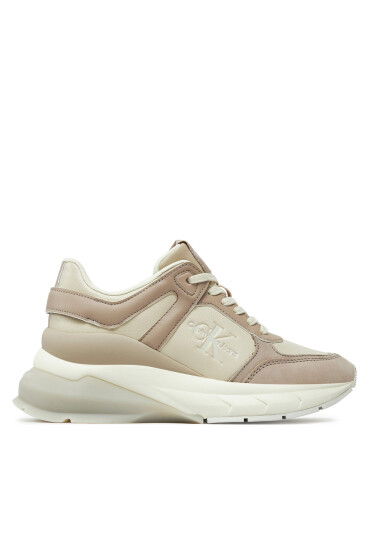 Calvin Klein Jeans Сникърси Wedge Runner Lace Up Ml Mix YW0YW01577 Бежов - Mera.bg