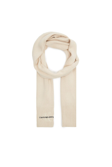 Calvin Klein Jeans Зимен шал Monologo Embro Knit Scarf K60K611262 Екрю - Mera.bg
