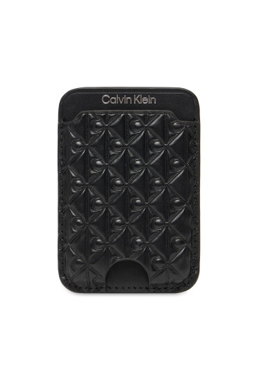 Calvin Klein Калъф за кредитни карти Aop Leather Magnetic Card Case LV04F1100G Черен - Mera.bg