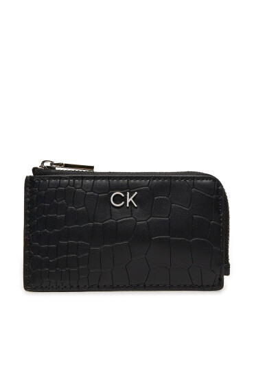 Calvin Klein Калъф за кредитни карти Ck Daily Zip Cardholder_Croco K60K612191 Черен - Mera.bg