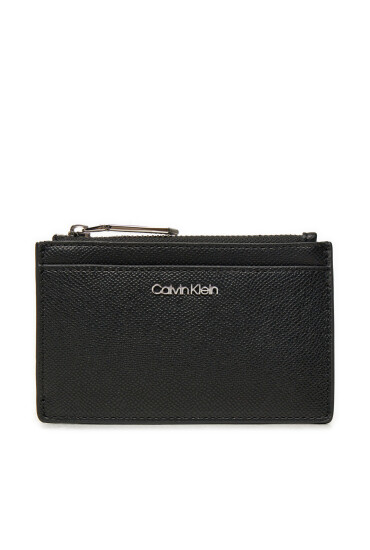 Calvin Klein Калъф за кредитни карти Ck Must Cardholder W/Zip_Caviar K60K613071 Черен - Mera.bg