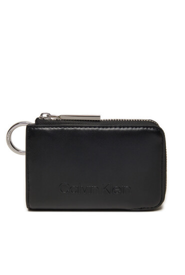 Calvin Klein Калъф за кредитни карти Embossed Logo K60K612441 Черен - Mera.bg