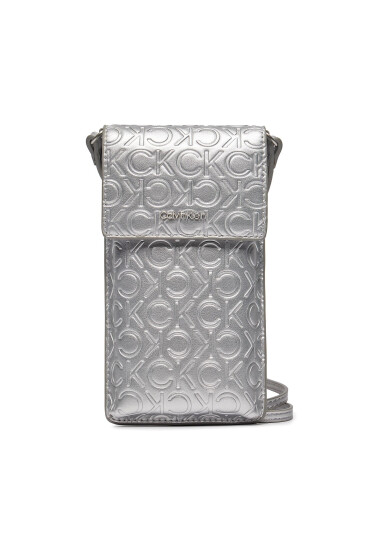 Calvin Klein Чантичка за телефон Ck Must Phone Pouch Xbody_Emb K60K611436 Сребрист - Mera.bg