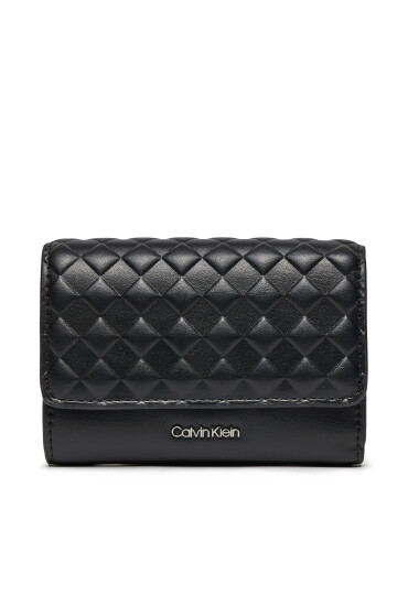 Calvin Klein Малък дамски портфейл Calvin Mini Quilt Small Trifold K60K611896 Черен - Mera.bg