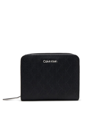 Calvin Klein Малък дамски портфейл Ck Must Medium Zip Around_Mono K60K612942 Черен - Mera.bg