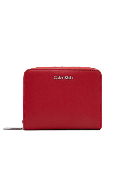 Calvin Klein Малък дамски портфейл Ck Must Medium Zip Around Wallet K60K611937 Червен - Mera.bg