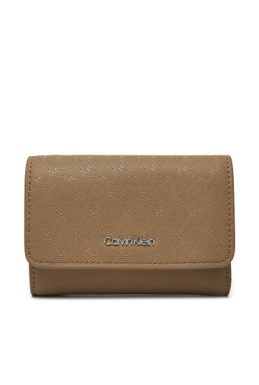 Calvin Klein Малък дамски портфейл Ck Must Small Trifold_Mono K60K612829 Бежов - Mera.bg