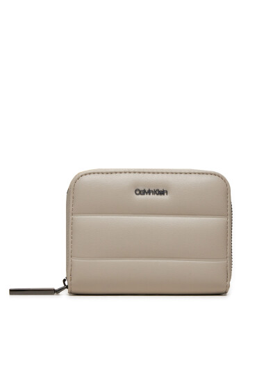 Calvin Klein Малък дамски портфейл Line Quilt Medium Zip Around K60K612201 Бежов - Mera.bg