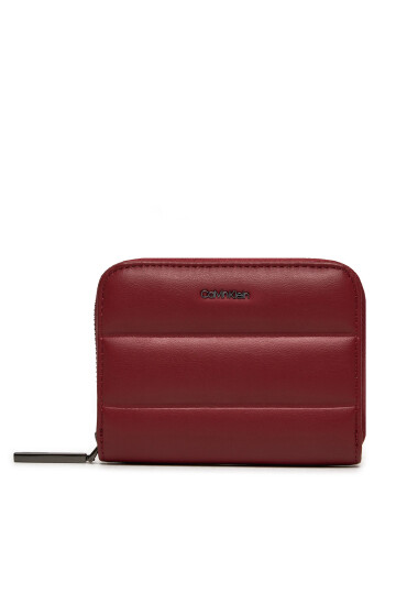 Calvin Klein Малък дамски портфейл Line Quilt Medium Zip Around K60K612201 Червен - Mera.bg