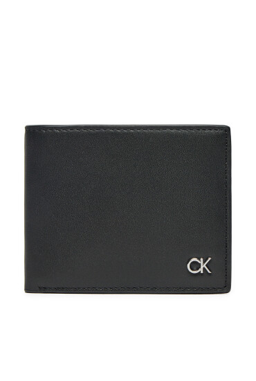 Calvin Klein Малък мъжки портфейл Metal Ck Bifold 6Cc K50K512289 Черен - Mera.bg