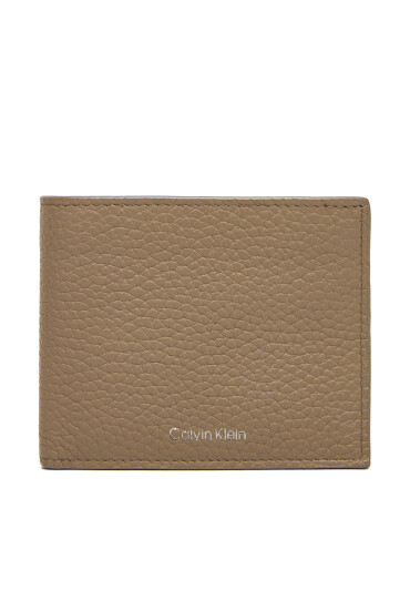 Calvin Klein Мъжки портфейл Ck Leather Billfold W Zip Coin LV04D1028G Бежов - Mera.bg