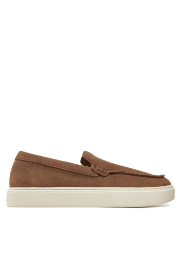 Calvin Klein Обувки Moccasin Suede HM0HM01794 Кафяв - Mera.bg