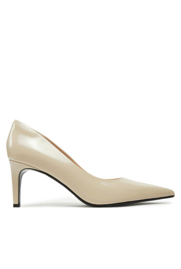 Calvin Klein Обувки на ток Heel Pump 70 - Brush L HW0HW02446 Бежов - Mera.bg