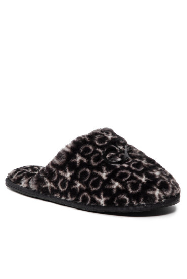 Calvin Klein Пантофи Slipper Mule Fur Mono HW0HW00536 Black Mono 0GK - Mera.bg