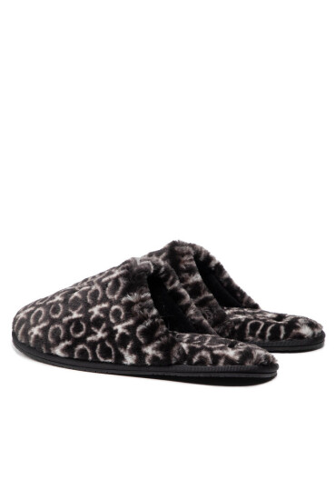 Calvin Klein Пантофи Slipper Mule Fur Mono HW0HW00536 Black Mono 0GK - Mera.bg