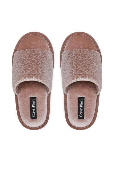 Calvin Klein Пантофи Slipper Flatform Sandal Vel HW0HW01540 Deep Taupe GNS - Mera.bg