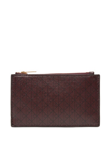 Calvin Klein Портфейл Emblem Aop Top Zip Cardcase LV04F1084G Кафяв - Mera.bg