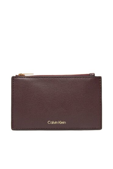 Calvin Klein Портфейл Foil Logo Top Zip Cardcase LV04F1090G Бордо - Mera.bg