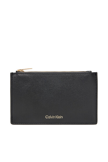 Calvin Klein Портфейл Foil Logo Top Zip Cardcase LV04F1090G Черен - Mera.bg