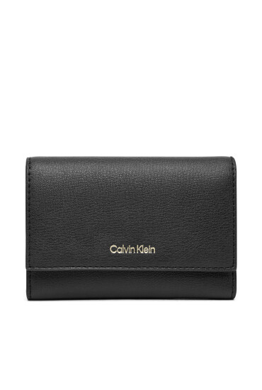 Calvin Klein Портфейл Foil Logo Trifold W/ Zip Pocket LV04F1117G Черен - Mera.bg