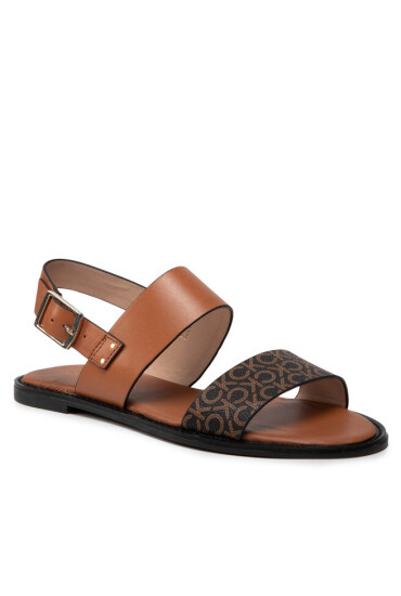 Calvin Klein Сандали Alomnd Flat Sandal Mono Mix HW0HW00821 Cognac/Brown Mono - Mera.bg