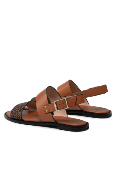 Calvin Klein Сандали Alomnd Flat Sandal Mono Mix HW0HW00821 Cognac/Brown Mono - Mera.bg