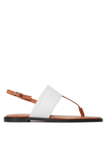 Calvin Klein Сандали Squared Flat Tp Sandal He HW0HW008180HF Cognac/Ecru 0hF - Mera.bg
