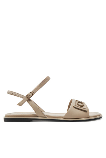 Calvin Klein Сандали Flat Sandal Relock Lth HW0HW01942 Екрю - Mera.bg