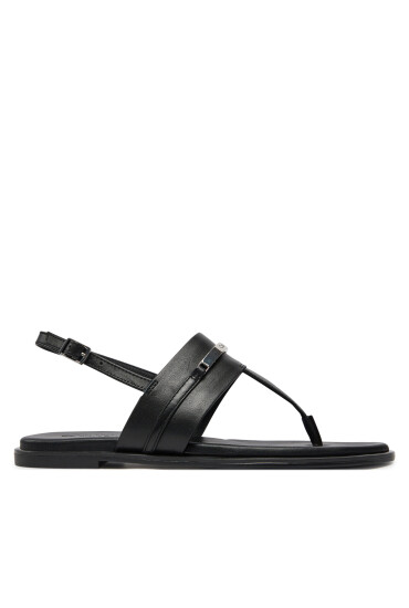 Calvin Klein Сандали Flat Tp Sandal Metal Bar Lth HW0HW02031 Черен - Mera.bg
