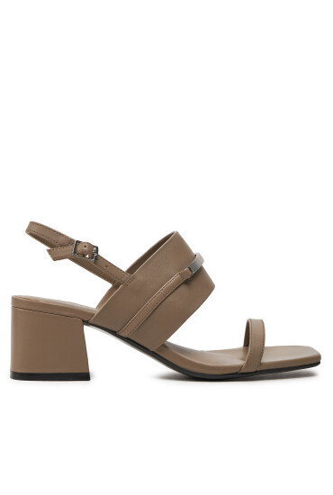 Calvin Klein Сандали Heel Sandal 45 Met Bar Lth HW0HW02056 Кафяв - Mera.bg
