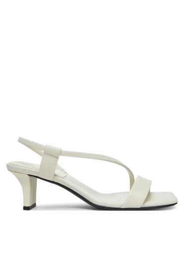 Calvin Klein Сандали Heel Sandal 50 Squared Lth HW0HW02534 Бял - Mera.bg
