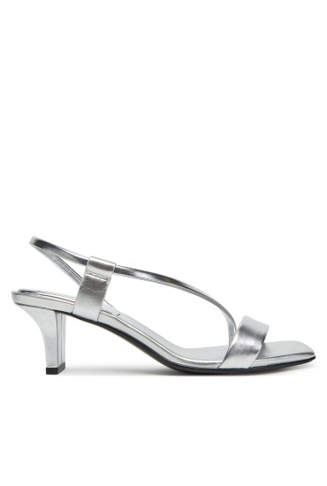 Calvin Klein Сандали Heel Sandal 50 Squared Metallic HW0HW02560 Сребрист - Mera.bg