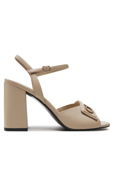 Calvin Klein Сандали Heel Sandal 85 Relock Lth HW0HW01937 Екрю - Mera.bg