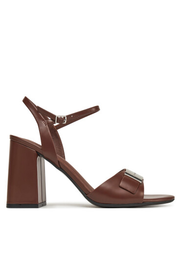 Calvin Klein Сандали Heel Sandal 85 W/Ck Hw - Lth HW0HW02485 Кафяв - Mera.bg